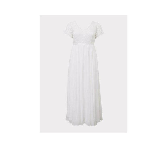 Ivory Sequin Lace & Chiffon Formal Gown - Picture 3 of 4